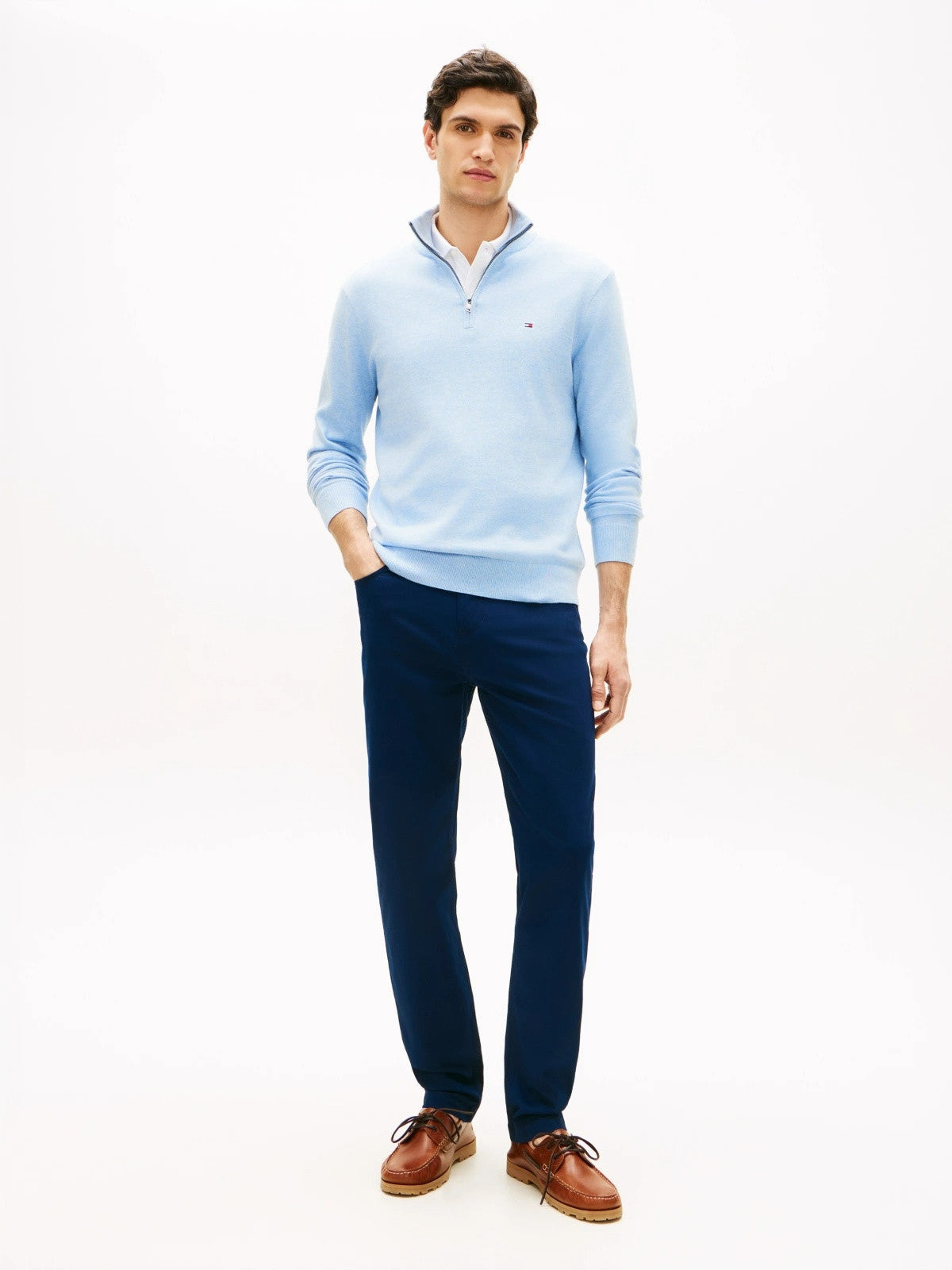 Tommy Hilfiger Flag Embroidery Quarter-Zip Jumper -LIGHT BLUE 1778491570_2025_019084_LIGHT_BLUE_alternate