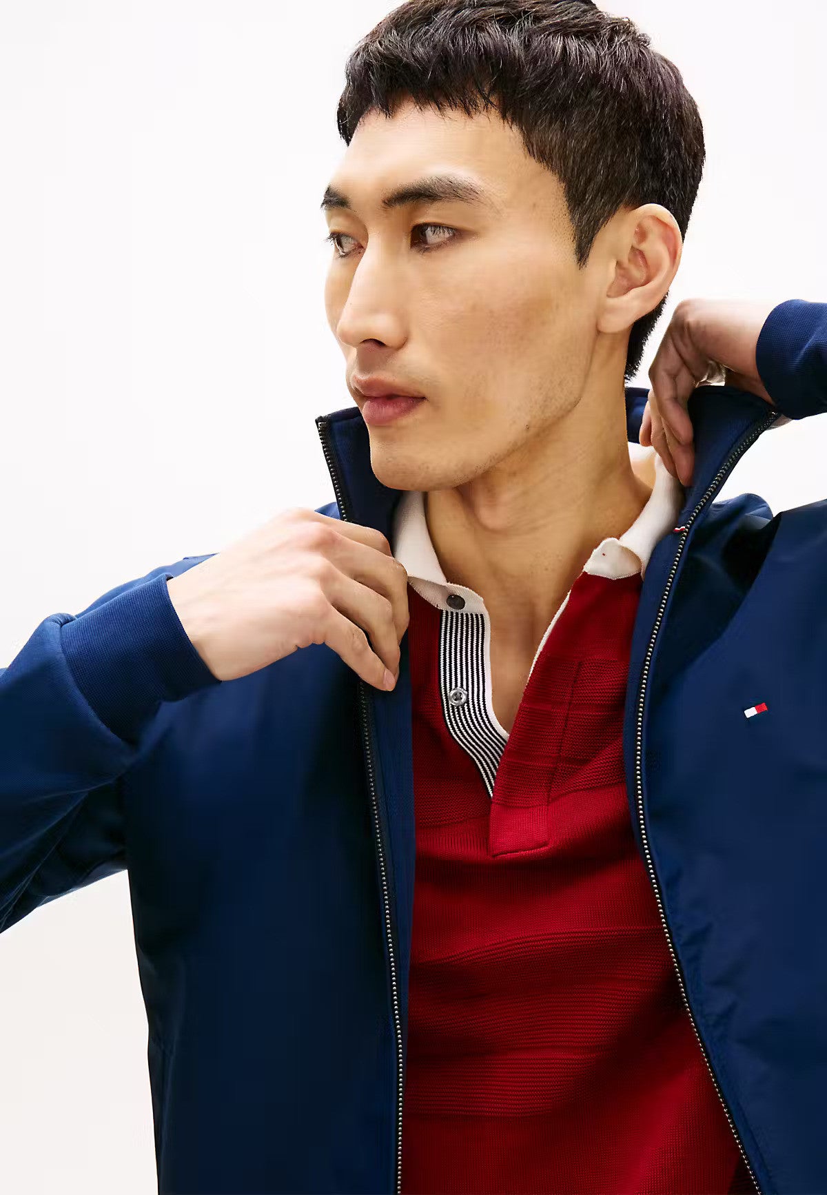 Tommy Hilfiger Essential Intechno Mix Zip-Thru Hoodie - Blue-CARBON NAVY 1778492346_8878_019083_CARBON_NAVY_alternate