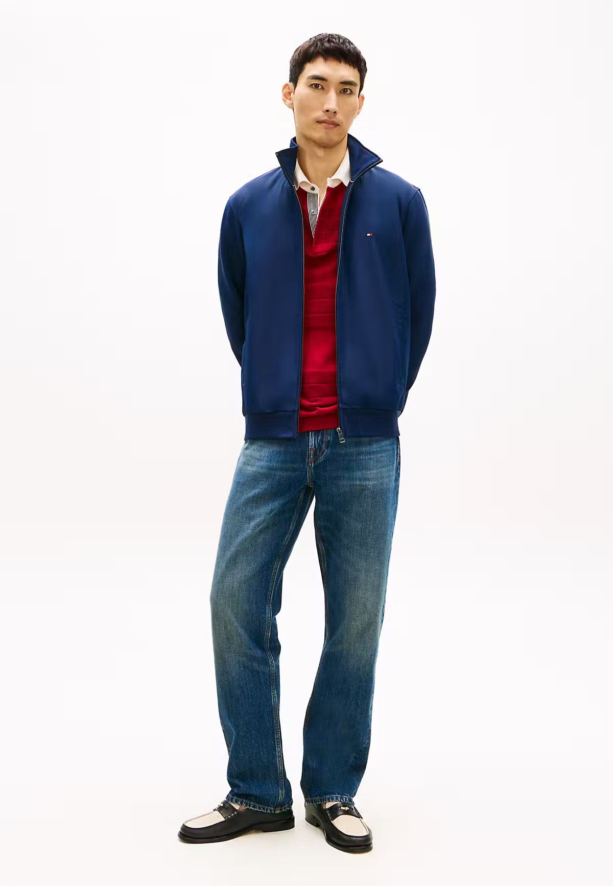 Tommy Hilfiger Essential Intechno Mix Zip-Thru Hoodie - Blue-CARBON NAVY 1778492347_2324_019083_CARBON_NAVY_alternate