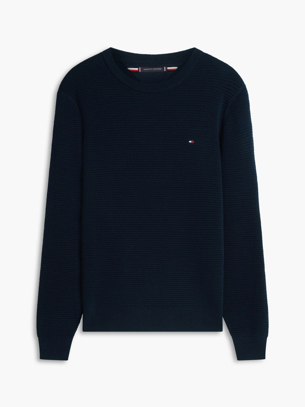 Tommy Hilfiger Structured Yarn Dyed Crew Neck Jumper - Desert Sky-DESERT SKY 1778492751_7915_019082_DESERT_SKY_alternate