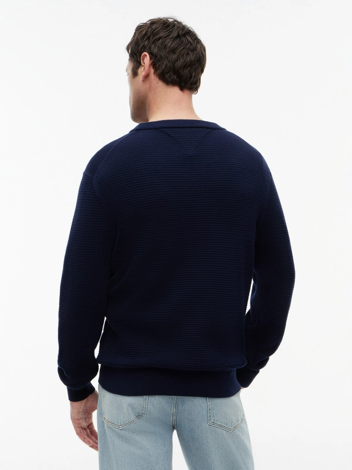 Tommy Hilfiger Structured Yarn Dyed Crew Neck Jumper - Desert Sky-DESERT SKY 1778492752_2131_019082_DESERT_SKY_alternate