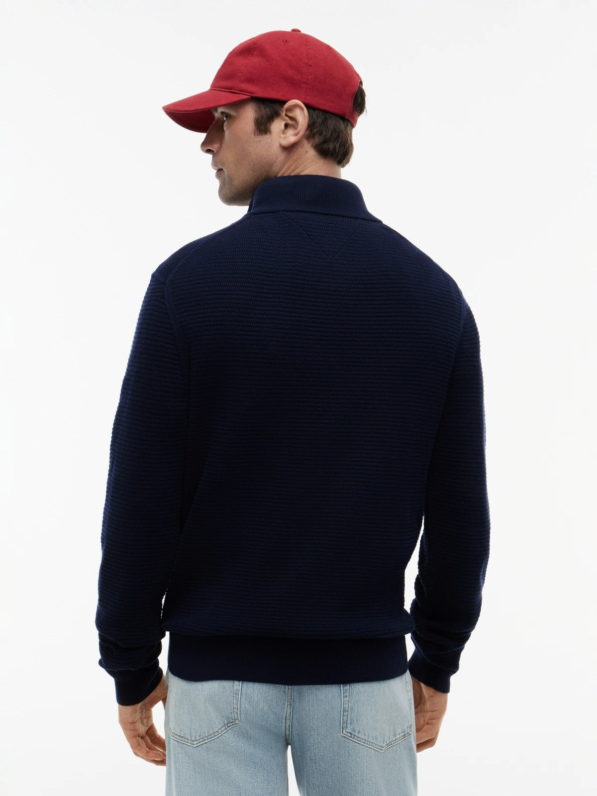 Tommy Hilfiger Textured Quarter-Zip Mock Neck Jumper - Desert Sky-DESERT SKY 1778493400_3217_019080_DESERT_SKY_alternate