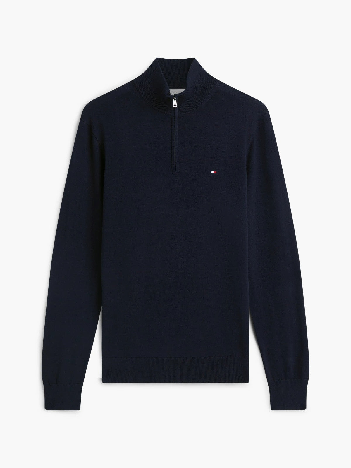 Tommy Hilfiger Flag Embroidery Quarter-Zip Jumper - Desert Sky-DESERT SKY 1778493608_8468_019079_DESERT_SKY_alternate
