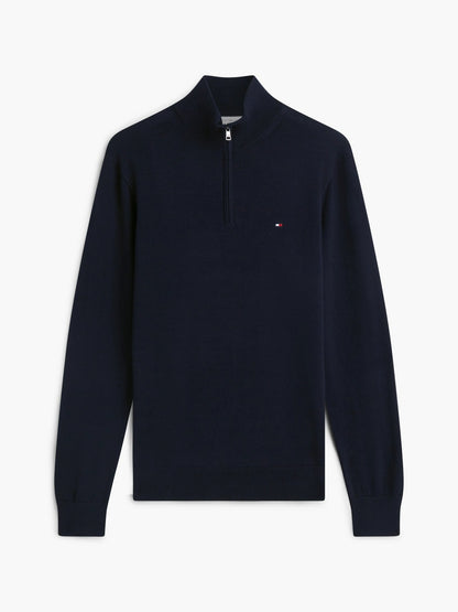 Tommy Hilfiger Flag Embroidery Quarter-Zip Jumper - Desert Sky-DESERT SKY 1778493608_8468_019079_DESERT_SKY_alternate