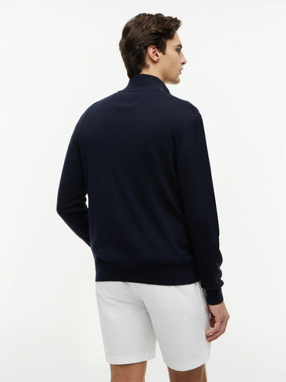 Tommy Hilfiger Flag Embroidery Quarter-Zip Jumper - Desert Sky-DESERT SKY 1778493609_1469_019079_DESERT_SKY_alternate