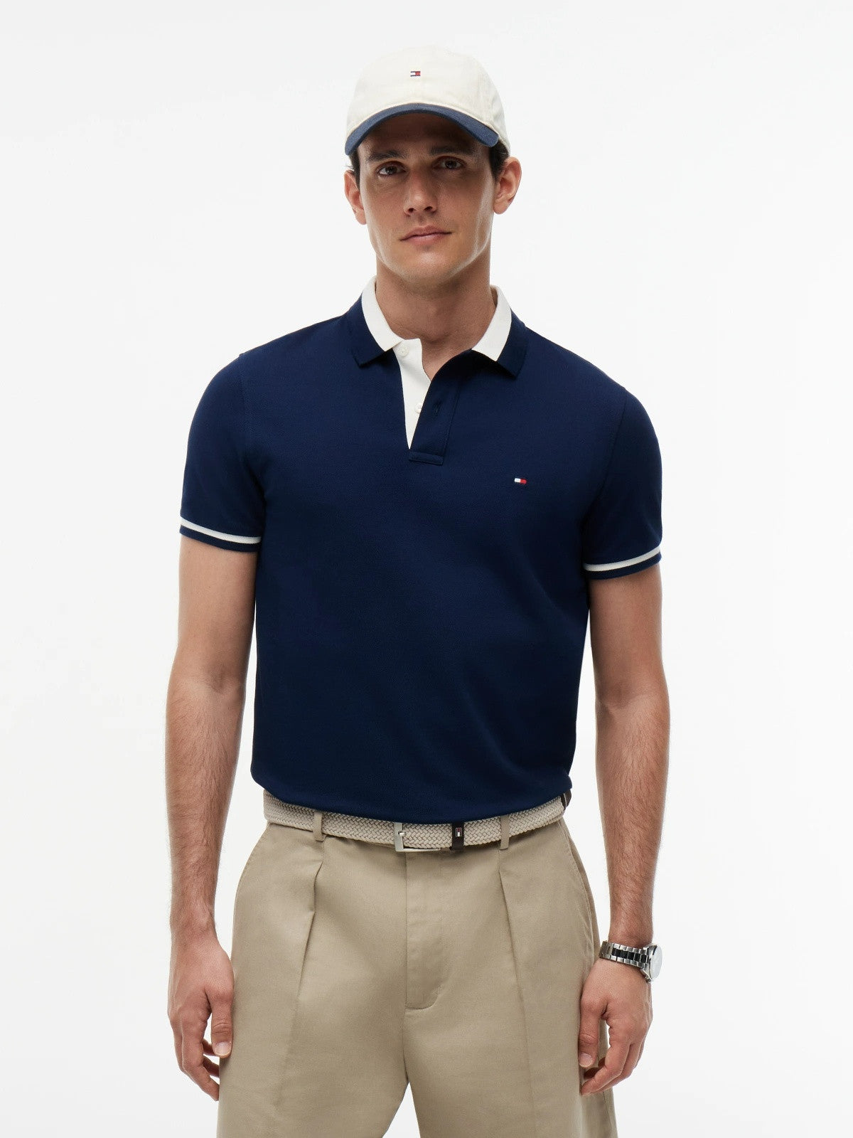 Tommy Hilfiger Regular Fit Colour-Blocked Collar Polo Shirt - Blue-CARBON NAVY 1778494033_1543_019077_CARBON_NAVY_alternate