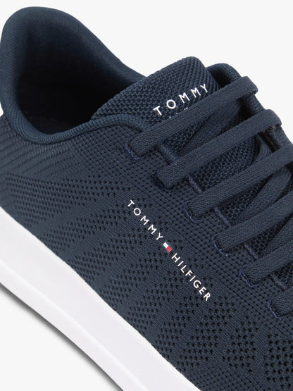 Tommy Hilfiger Logo Knit Court Trainers - Desert Sky-DESERT SKY 1778585815_6125_019068_DESERT_SKY_alternate