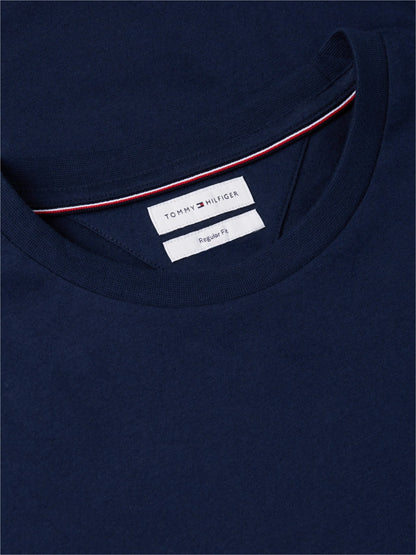Tommy Hilfiger Flag Embroidery Jersey Crew Neck T-Shirt - Blue-CARBON NAVY 1778585992_214_019067_CARBON_NAVY_alternate