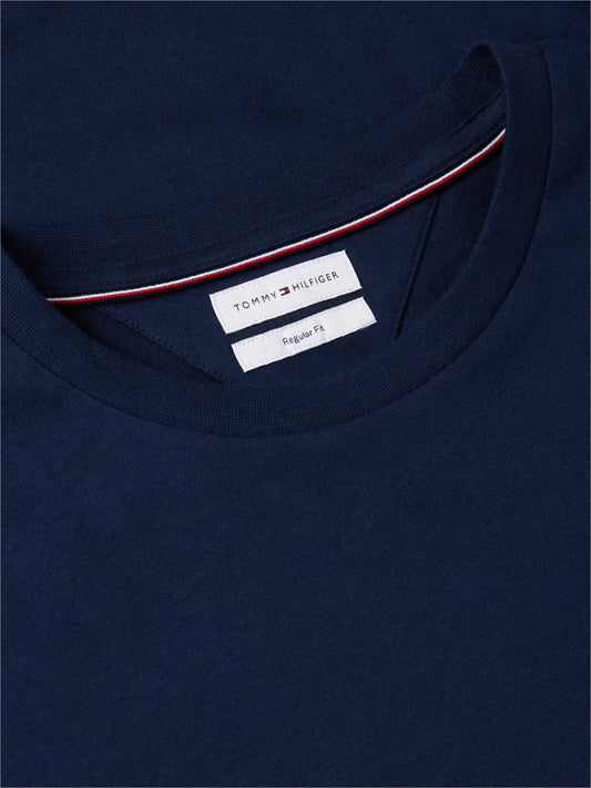Tommy Hilfiger Flag Embroidery Jersey Crew Neck T-Shirt - Blue-CARBON NAVY 1778585992_214_019067_CARBON_NAVY_alternate