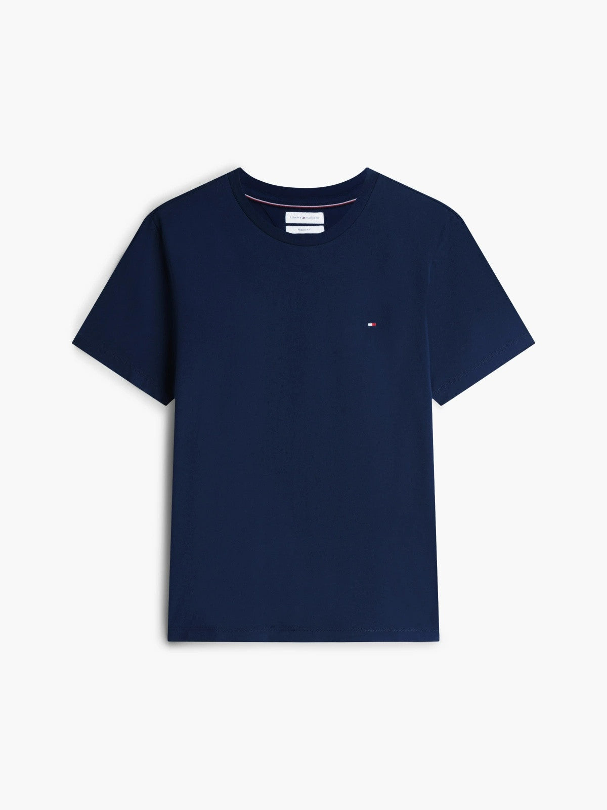 Tommy Hilfiger Flag Embroidery Jersey Crew Neck T-Shirt - Blue-CARBON NAVY 1778585992_5261_019067_CARBON_NAVY_alternate