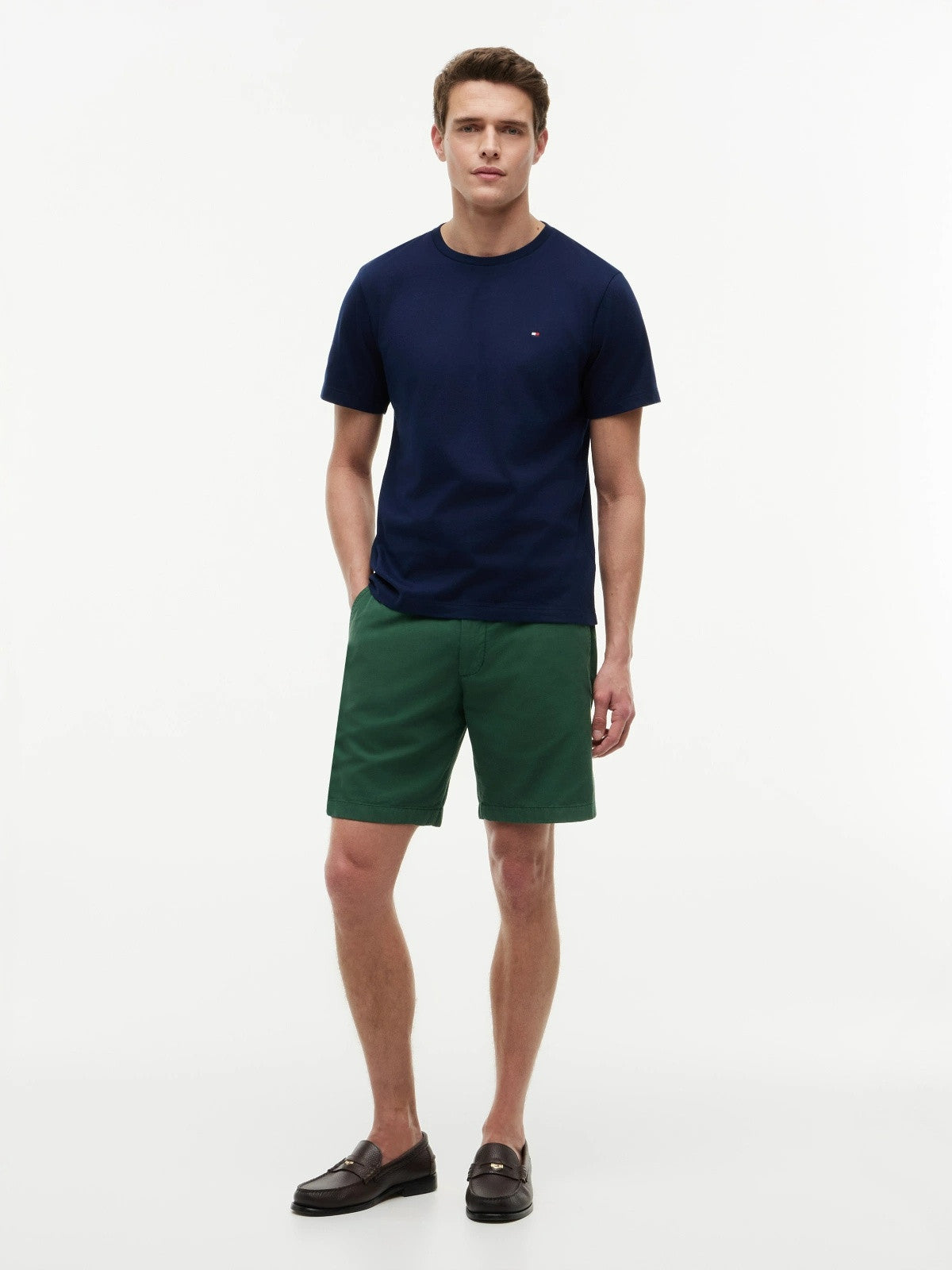 Tommy Hilfiger Flag Embroidery Jersey Crew Neck T-Shirt - Blue-CARBON NAVY 1778585993_7056_019067_CARBON_NAVY_alternate
