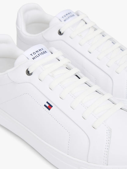 Tommy Hilfiger Hilfiger Icon Leather Court Trainers - White-WHITE 1778586539_2841_019065_WHITE_alternate