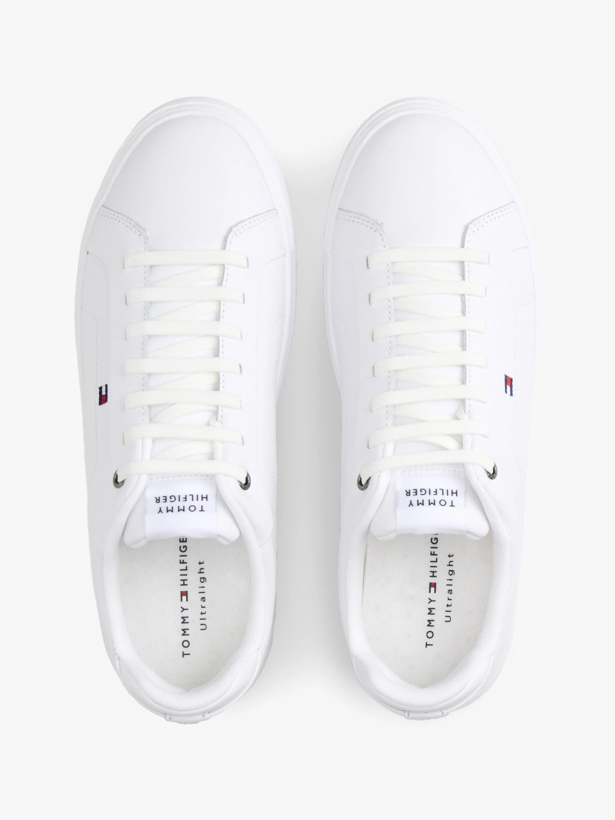 Tommy Hilfiger Hilfiger Icon Leather Court Trainers - White-WHITE 1778586540_1117_019065_WHITE_alternate