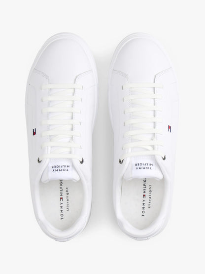 Tommy Hilfiger Hilfiger Icon Leather Court Trainers - White-WHITE 1778586540_1117_019065_WHITE_alternate