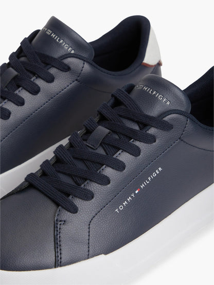 Tommy Hilfiger Logo Court Trainers With Leather - Desert Sky-DESERT SKY 1778587829_2069_019063_DESERT_SKY_alternate