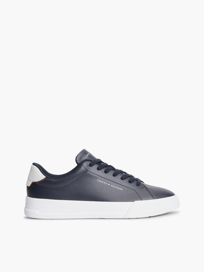 Tommy Hilfiger Logo Court Trainers With Leather - Desert Sky-DESERT SKY 1778587830_4383_019063_DESERT_SKY_alternate
