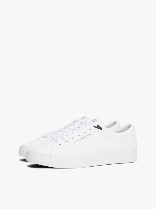 Tommy Hilfiger Logo Lace-Up Trainers With Leather - White-WHITE 43 1778588002_6856_019050_WHITE