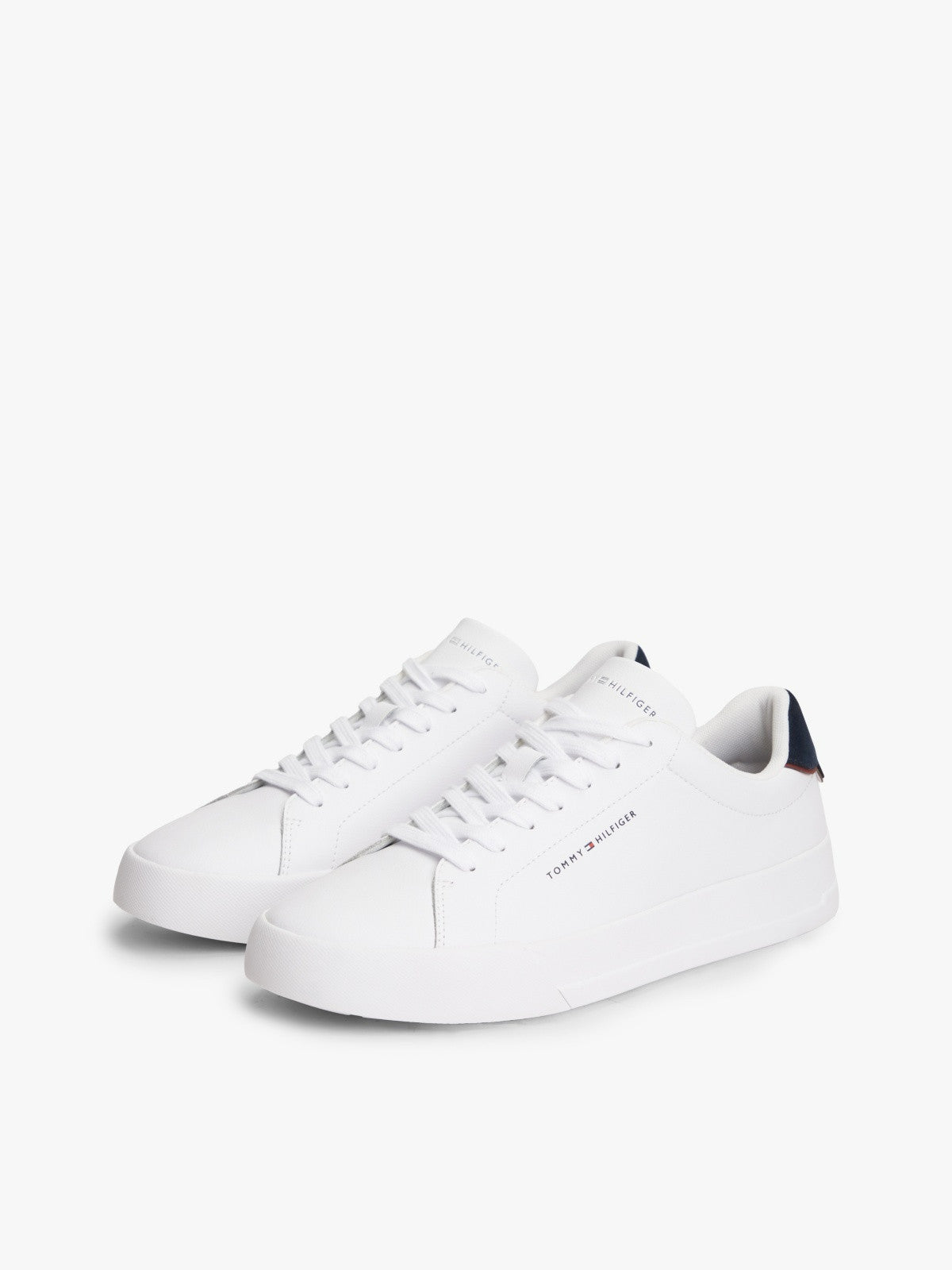 Tommy Hilfiger Logo Court Trainers With Leather - Ecru-WHITE 45 1778588540_906_019048_WHITE