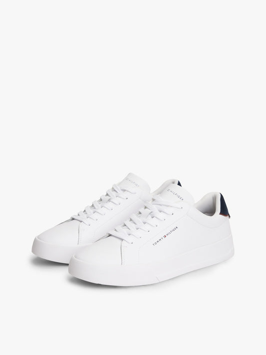 Tommy Hilfiger Logo Court Trainers With Leather - Ecru-WHITE 45 1778588540_906_019048_WHITE