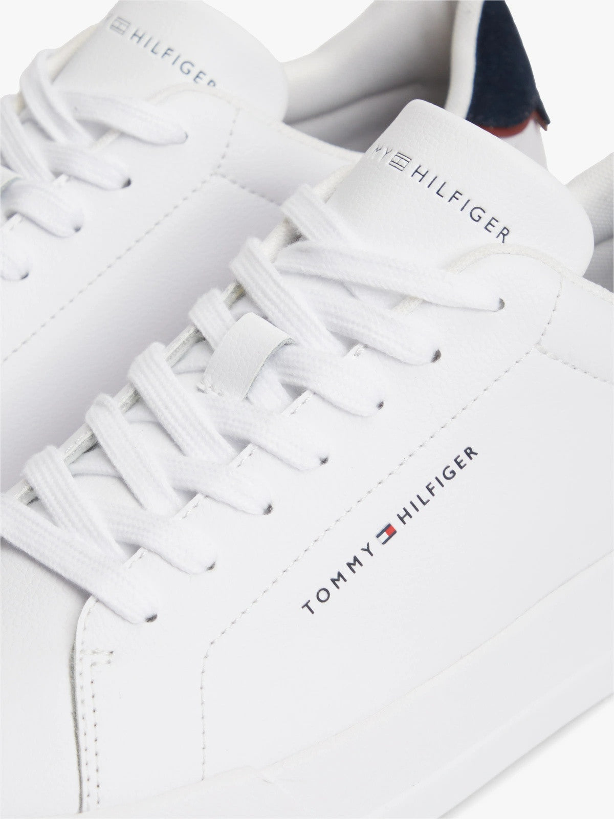 Tommy Hilfiger Logo Court Trainers With Leather - Ecru-WHITE 1778588553_6595_019048_WHITE_alternate