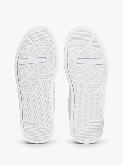 Tommy Hilfiger Logo Court Trainers With Leather - Ecru-WHITE 1778588553_9493_019048_WHITE_alternate