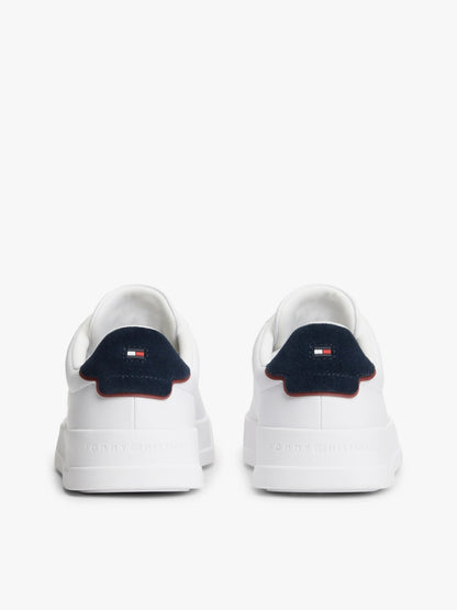 Tommy Hilfiger Logo Court Trainers With Leather - Ecru-WHITE 1778588554_199_019048_WHITE_alternate