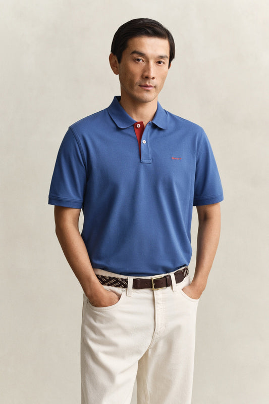 GANT Contrast Piqué Polo Shirt - Vintage Blue 1778831278_5294_018898_VINTAGE_BLUE