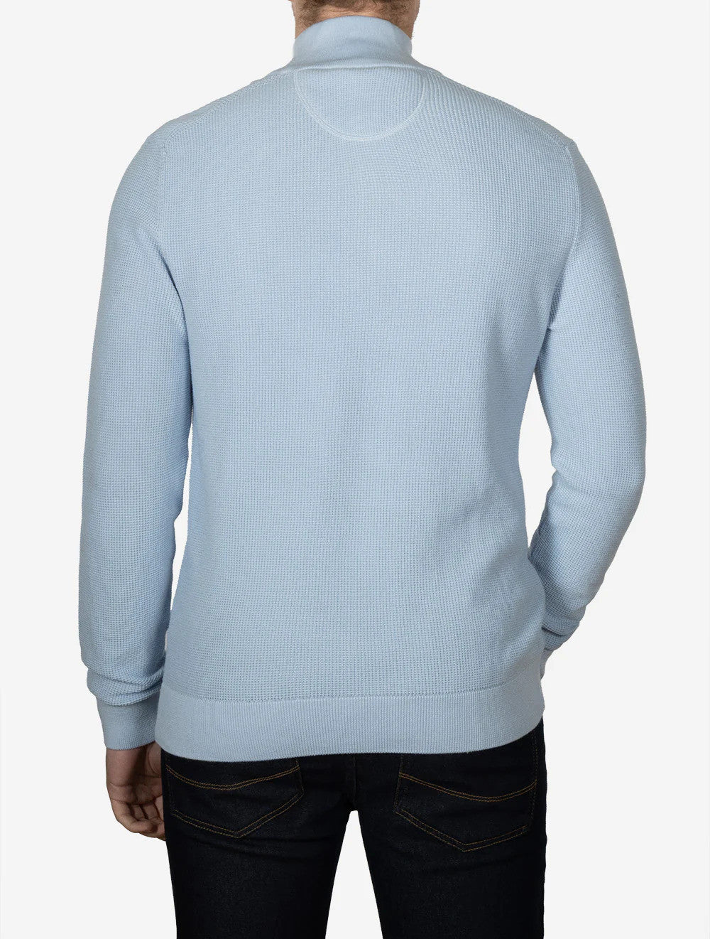 GANT Micro Textured Cotton Half-Zip Pullover - Fresh Blue 1778831741_901_018871_LIGHT_BLUE_alternate