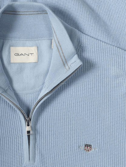 GANT Micro Textured Cotton Half-Zip Pullover - Fresh Blue 1778831742_884_018871_LIGHT_BLUE_alternate