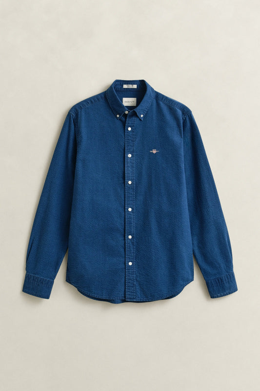 GANT Indigo Seersucker Regular Fit Shirt - Dark Indigo 1778832402_5457_018875_DARK_INDIGO_alternate