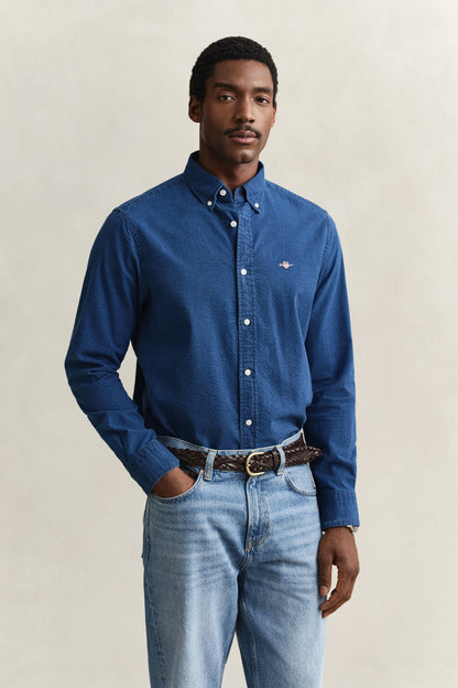 GANT Indigo Seersucker Regular Fit Shirt - Dark Indigo 1778832404_6437_018875_DARK_INDIGO_alternate
