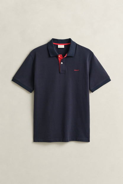 GANT Contrast Piqué Polo Shirt - Evening Blue 1778833173_9028_018879_EVENING_BLUE_alternate