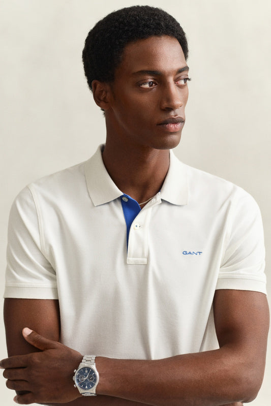 GANT Contrast Piqué Polo Shirt - Eggshell 3XL 1778833328_9248_018880_113_EGGSHELL