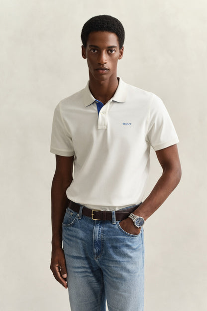 GANT Contrast Piqué Polo Shirt - Eggshell 1778833336_8916_018880_113_EGGSHELL_alternate