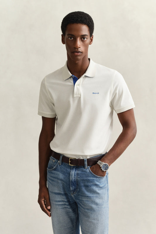 GANT Contrast Piqué Polo Shirt - Eggshell 1778833336_8916_018880_113_EGGSHELL_alternate