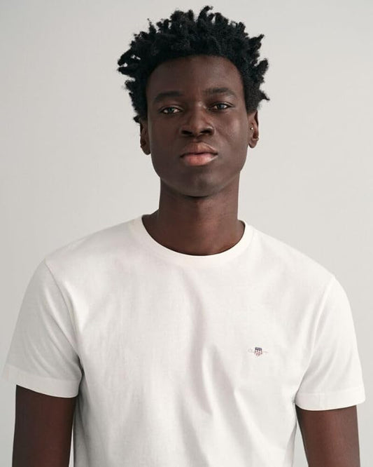 GANT Slim Shield Short Sleeve T-Shirt - White-WHITE 1778834186_7975_018883_WHITE