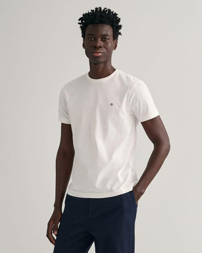 GANT Slim Shield Short Sleeve T-Shirt - White 1778834217_4596_018883_WHITE_alternate
