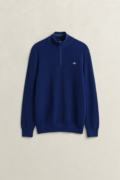 GANT Textured Organic Cotton Half-Zip Sweater - Rich Navy 1778834449_6868_018884_RICH_NAVY_alternate