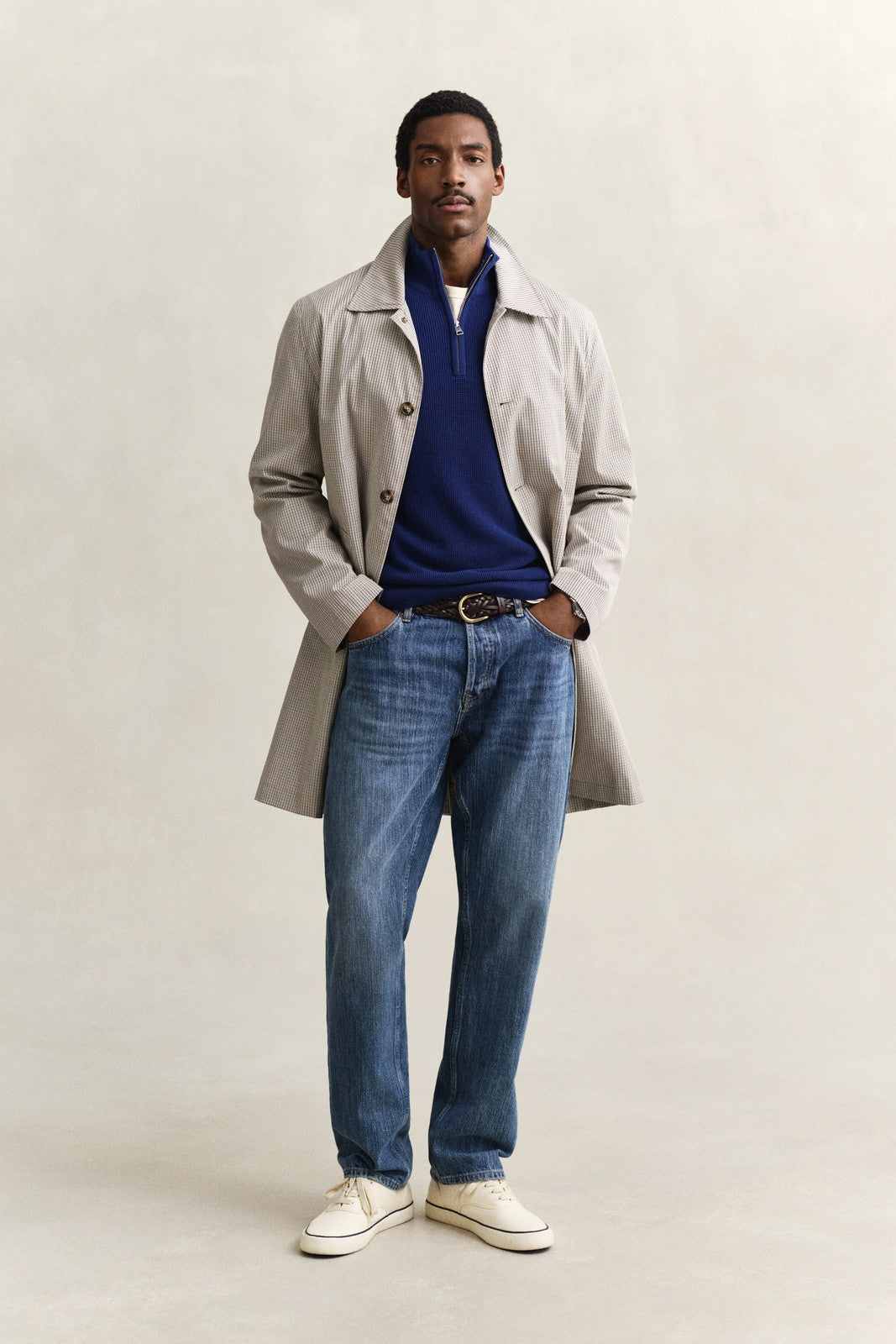 GANT Textured Organic Cotton Half-Zip Sweater - Rich Navy 1778834450_1935_018884_RICH_NAVY_alternate