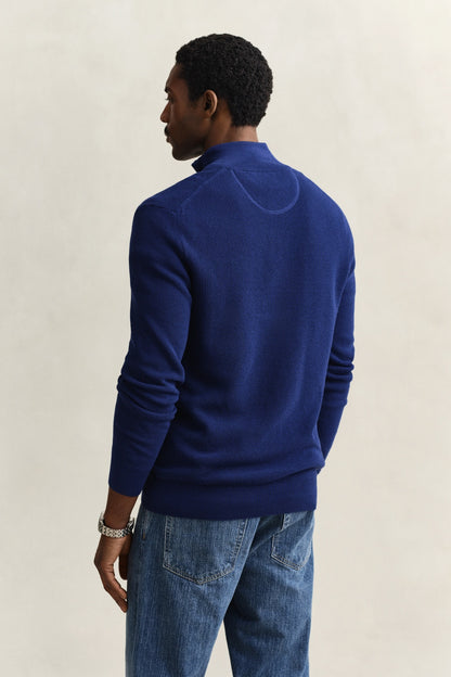 GANT Textured Organic Cotton Half-Zip Sweater - Rich Navy 1778834451_1039_018884_RICH_NAVY_alternate