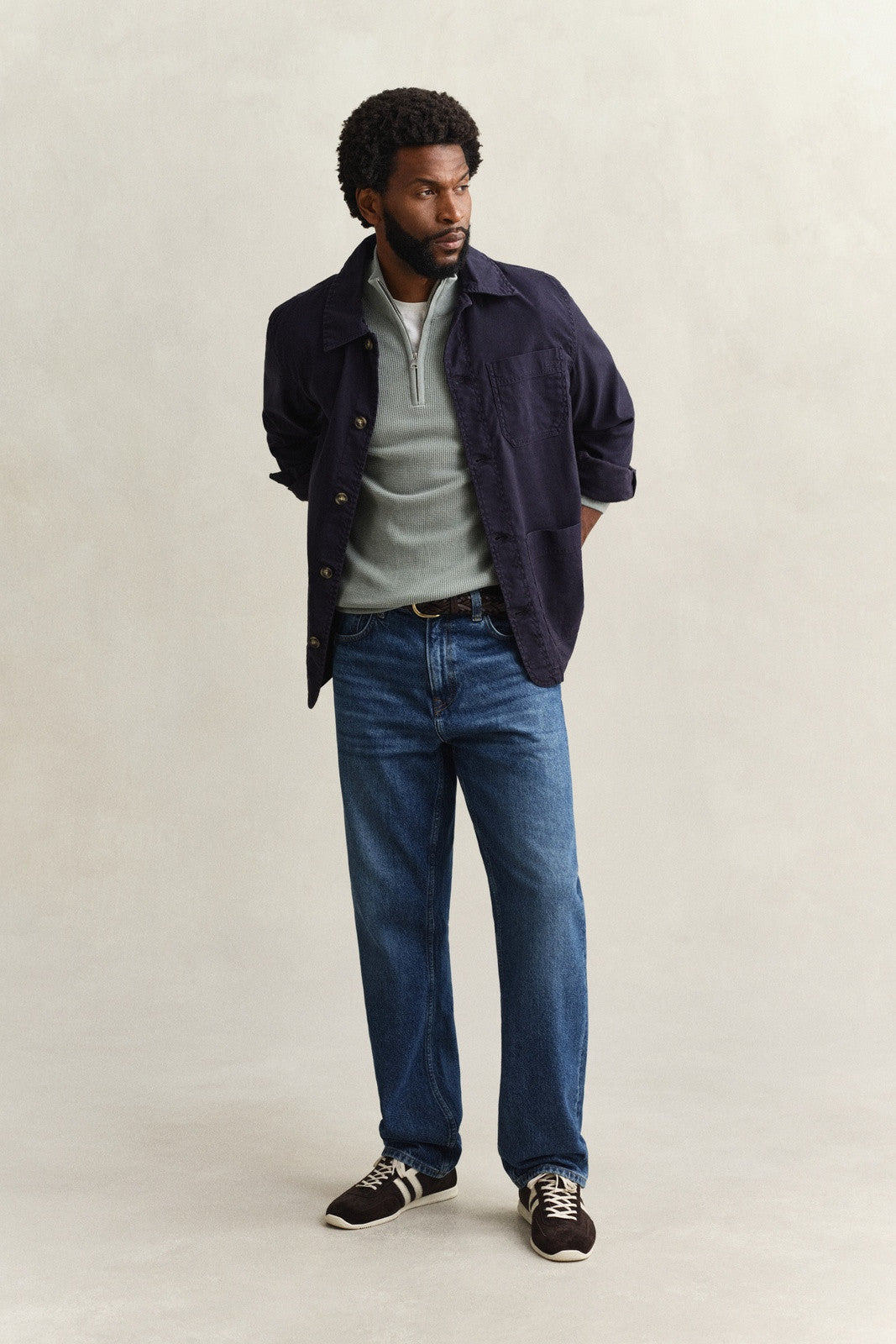 GANT Textured Organic Cotton Half-Zip Sweater - Ceramic Grey 1778834544_6509_018885_GREEN_alternate