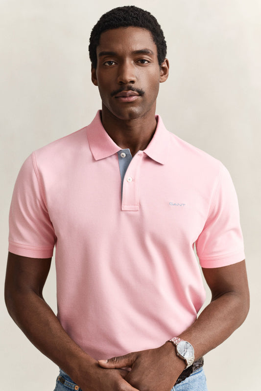 GANT Contrast Piqué Polo Shirt - Bubblegum Pink-PINK 3XL 1779090767_2378_018896_PINK