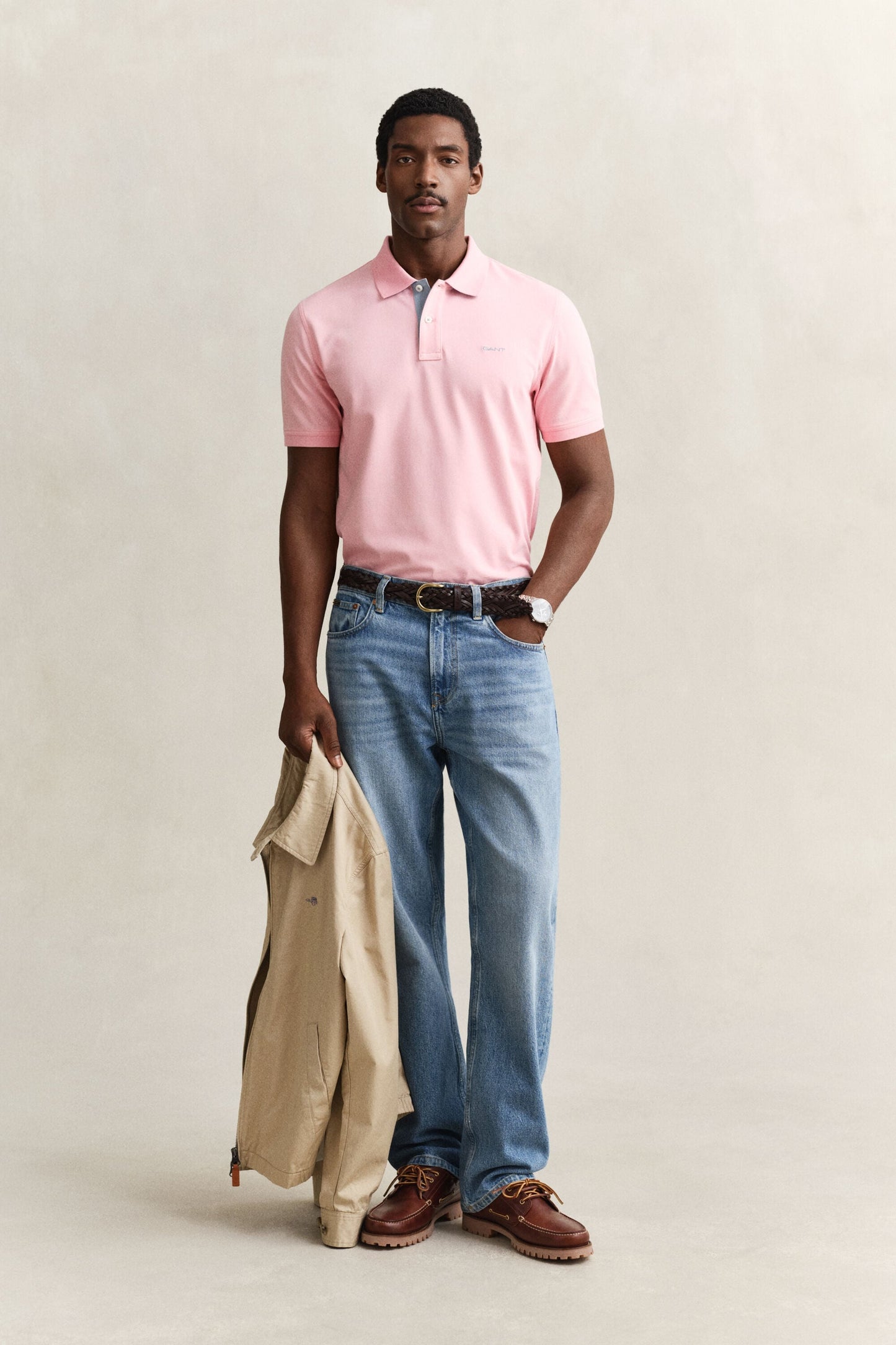 GANT Contrast Piqué Polo Shirt - Bubblegum Pink-PINK 1779090776_9486_018896_PINK_alternate