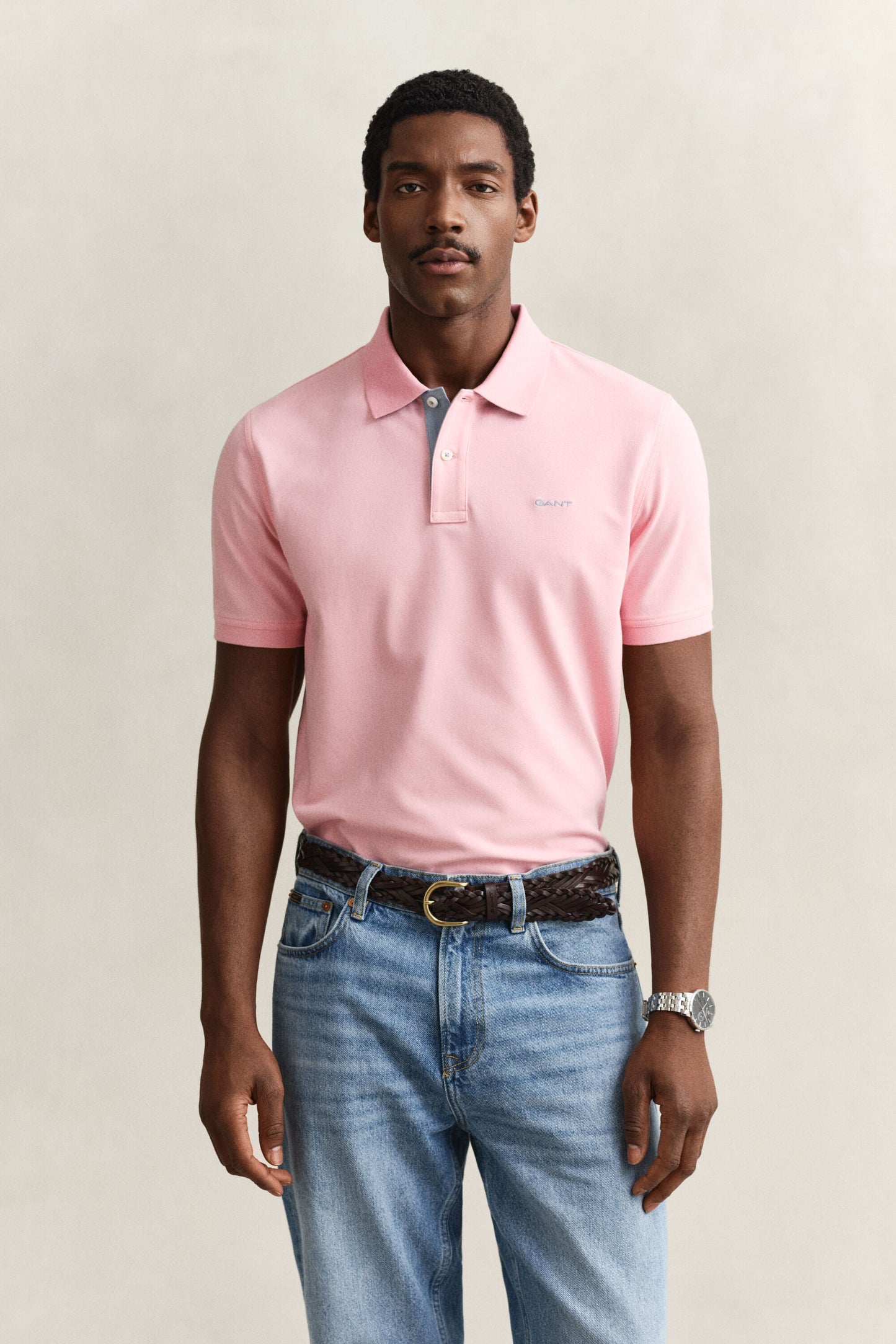 GANT Contrast Piqué Polo Shirt - Bubblegum Pink-PINK 1779090778_5794_018896_PINK_alternate