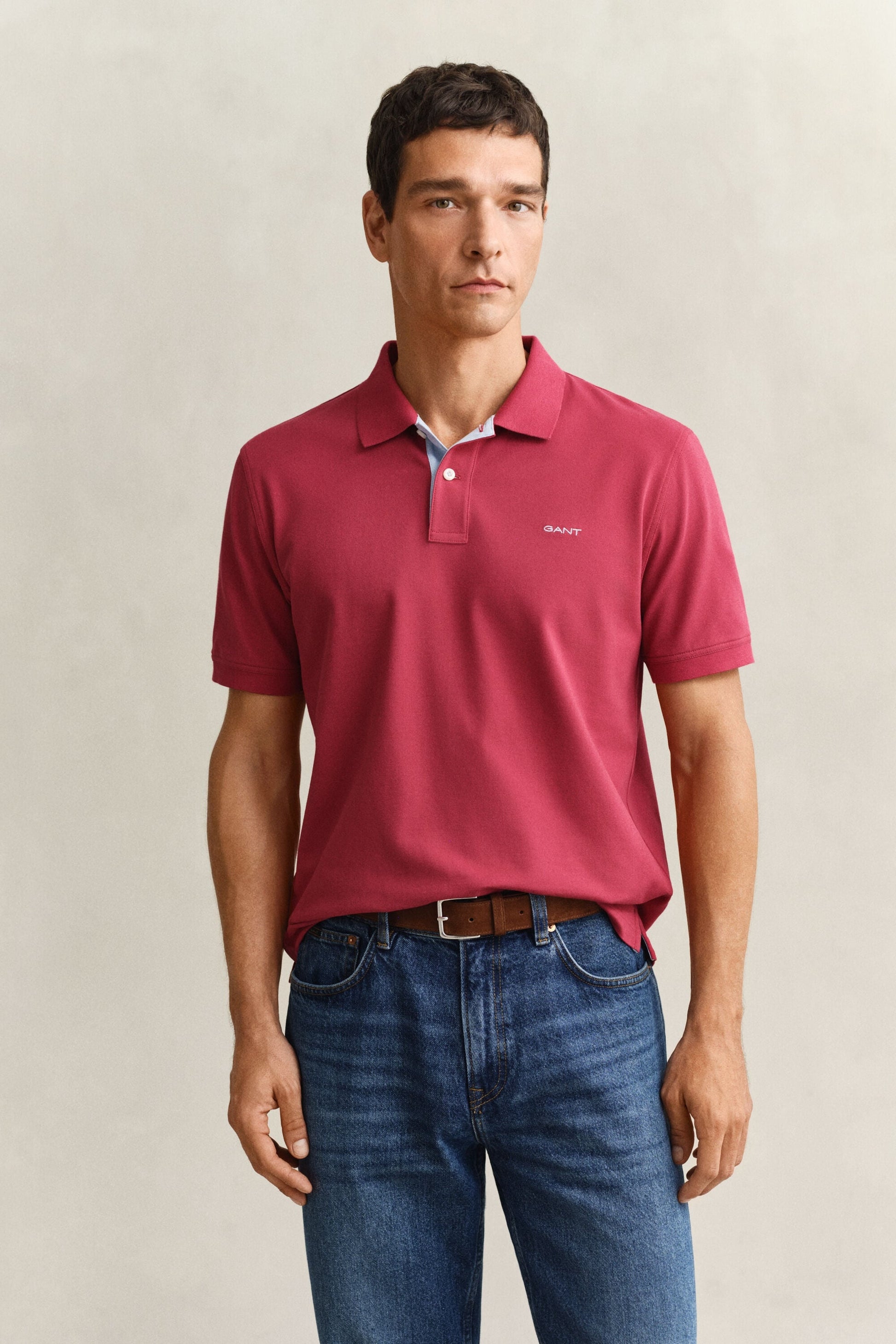 GANT Contrast Piqué Polo Shirt - Muted Red 4XL 1779090901_6155_018895_RED