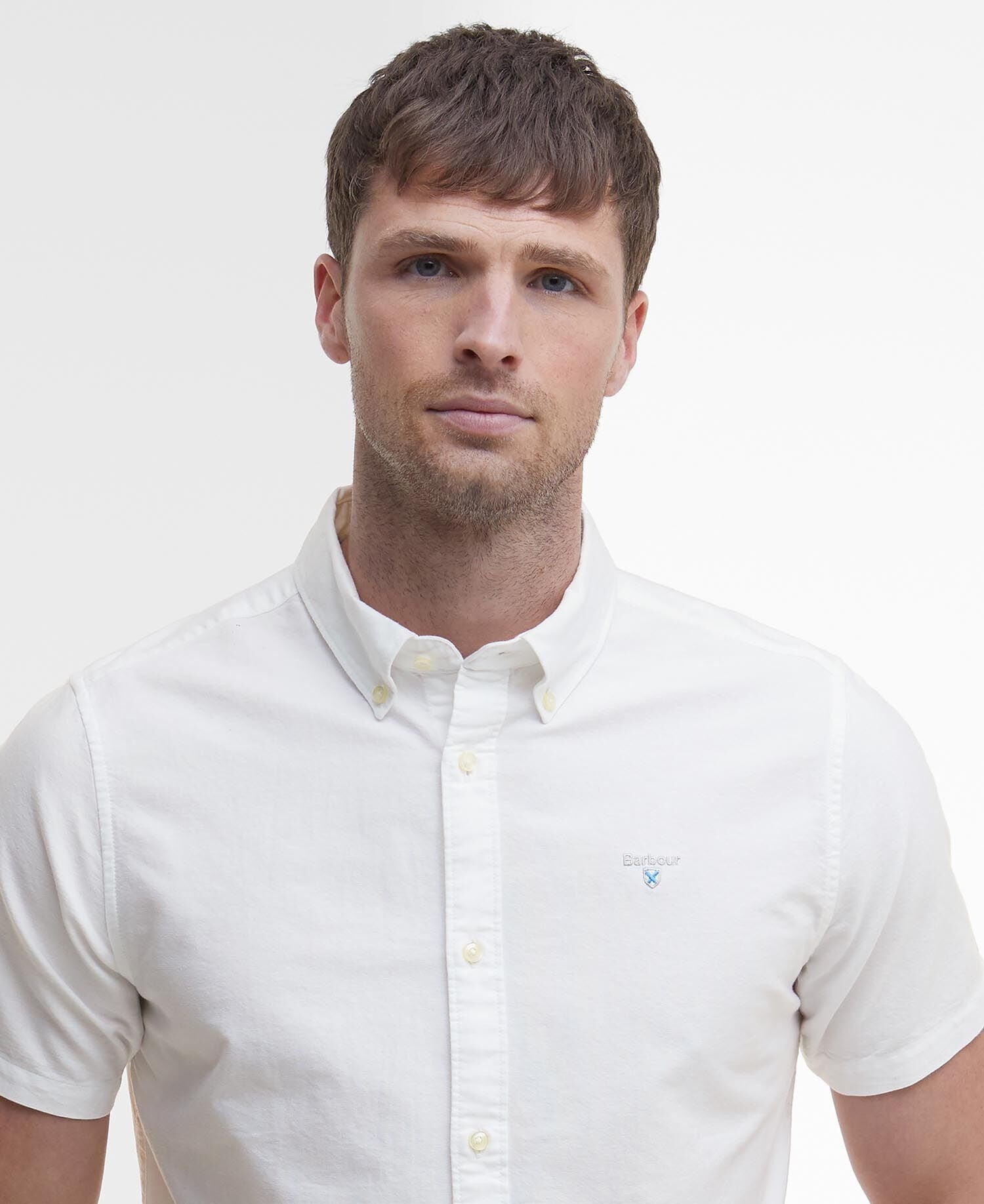 Barbour Oxtown Oxford Tailored Short-Sleeved Shirt - White 1779091726_4132_018522_WHITE_alternate