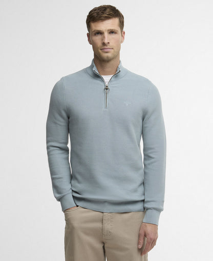 Barbour Essential Honeycomb Quarter-Zip Jumper - Blue 1779091969_8788_018773_SLATE