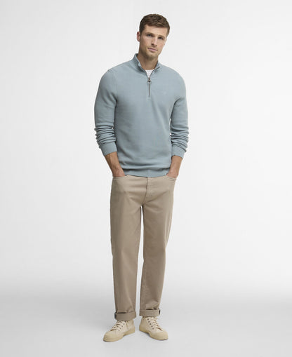 Barbour Essential Honeycomb Quarter-Zip Jumper - Blue 1779091978_2506_018773_SLATE_alternate