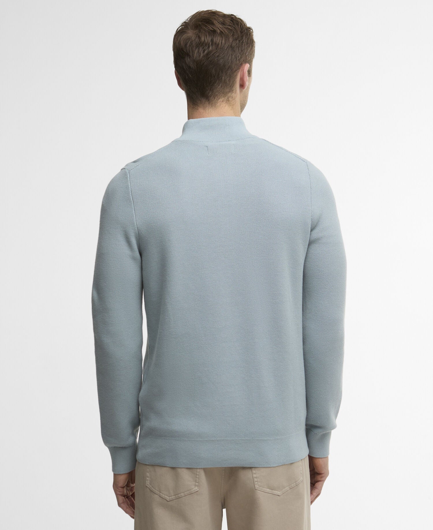 Barbour Essential Honeycomb Quarter-Zip Jumper - Blue 1779091978_7733_018773_SLATE_alternate
