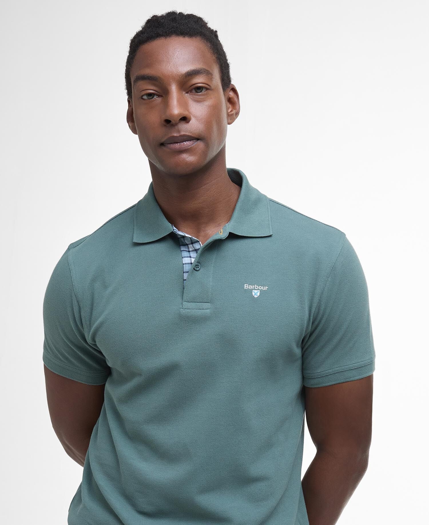 Barbour Tartan Piqué Polo Shirt - Green-TEAL 1779092143_2949_018774_TEAL